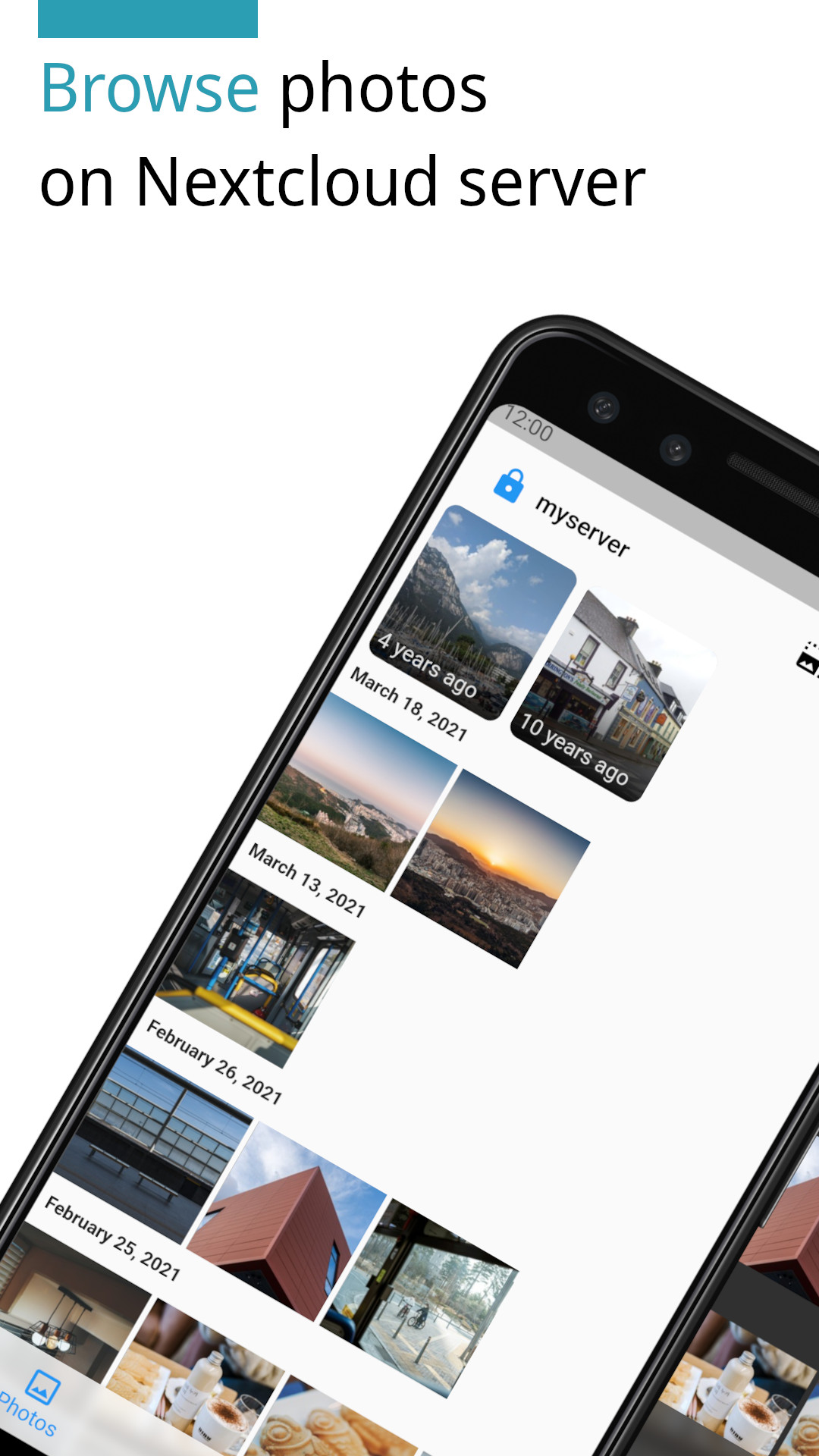 Application Android Photos for Nexcloud browse