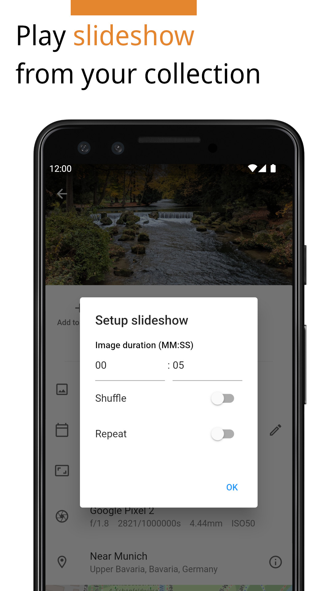Application Android Photos for Nexcloud diaporamas